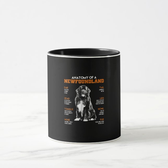Caneca Anatomia Engraçada De Cães Da Terra Nova (Centro)