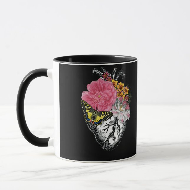 Caneca Anatomical Heart And Flowers Show Your Love (Esquerda)