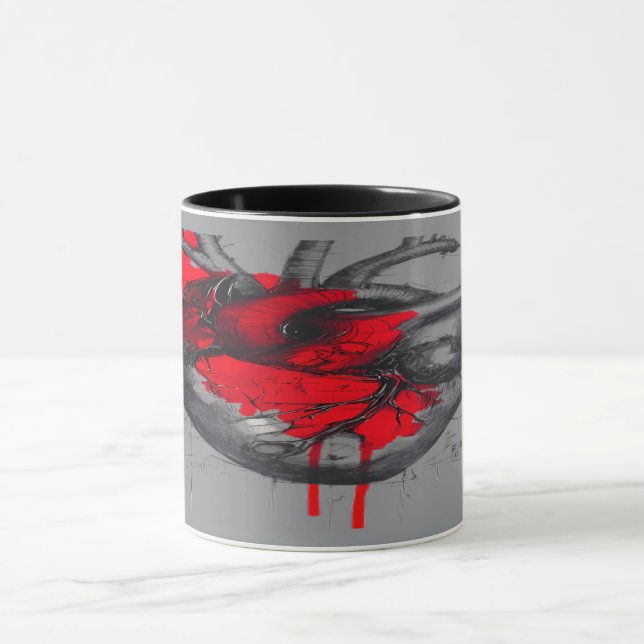 Caneca Anatomical Heart Sketch Trash Polka Art Mug (Centro)