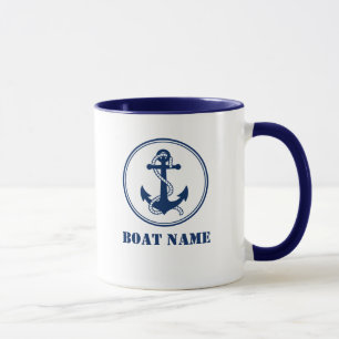 Caneca Anchor & Rope Adicionar Nome do Barco Mug