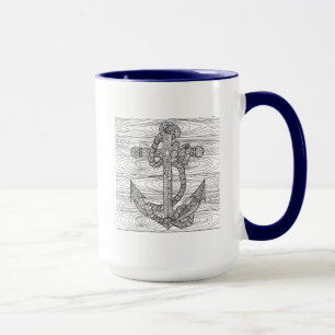 Caneca Âncora e corda do estilo