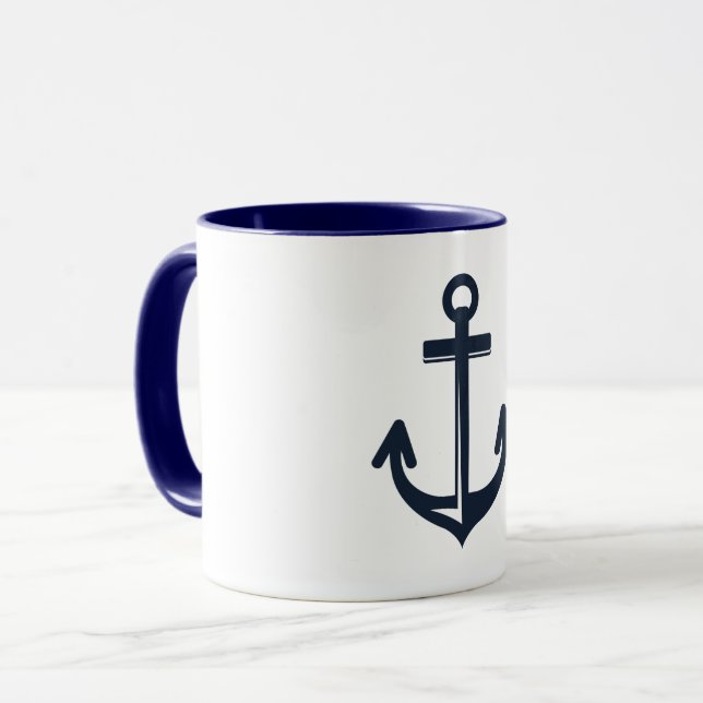 Caneca Âncora marinho azul (Frente Esquerda)