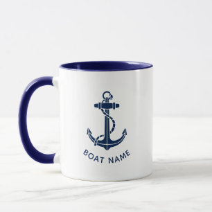 Caneca Âncora Náutica Casa de Praia Personalizada