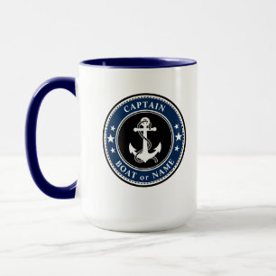 Caneca Ancoragem Náutica Capitão Barco ou Nome Grande 2