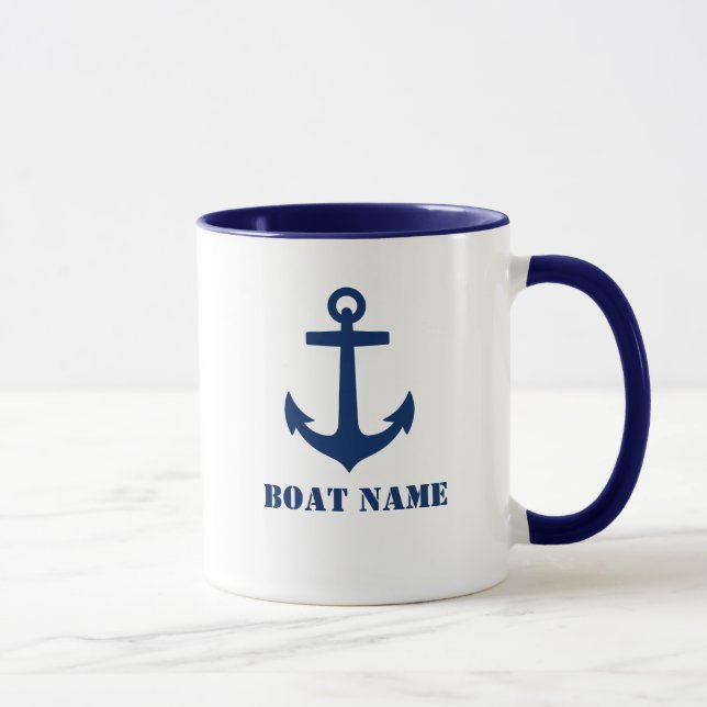 Caneca Ancorar Adicionar Nome do Barco Mug aa0a (Direita)