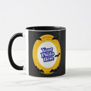 Caneca Andar Amarelo Laranja Halloween Com Seus Morcegos