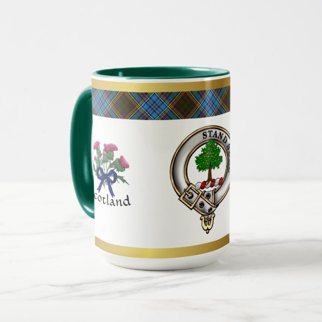 Caneca Anderson Crachá Clan Tartan & Motto (Frente Esquerda)
