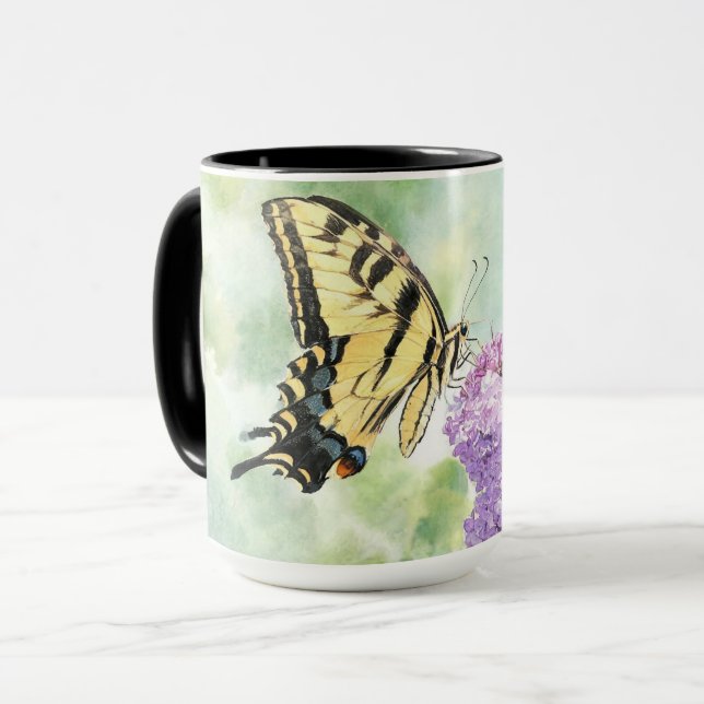 Caneca "Andorinha-tigre em Lilás"  (Frente Esquerda)