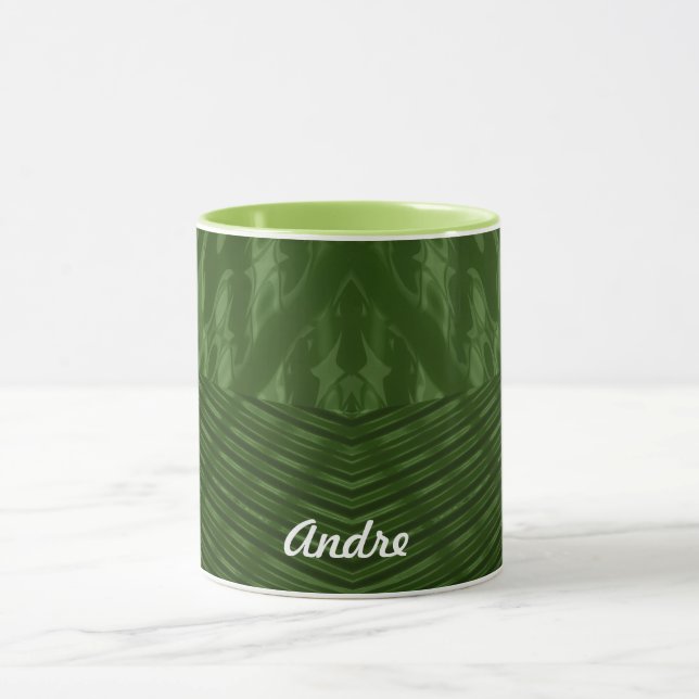 Caneca ANDRE ~ GLOSSY 3D Glossy Verde ~ (Centro)