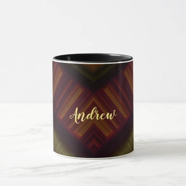 Caneca ANDREW ~ GLOSSY 3D Glossy Black Brown Green (Centro)