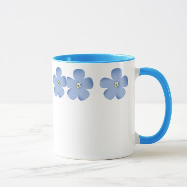 Caneca Anel de flores azuis (Direita)
