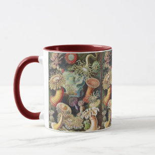 Caneca Anêmonas-do-mar de Haeckel Colagem de arte náutica