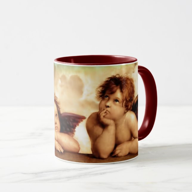 Caneca Angel Cherubs por Raphael Sanzio Natal Gift Mug (Frente Esquerda)