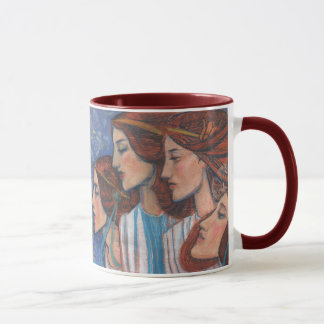 Caneca Angels Art Nouveau Ginger Auburn Red Hair Mulheres