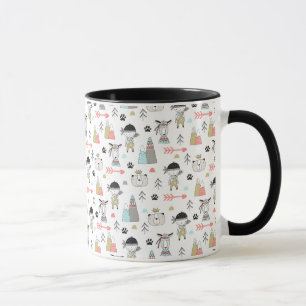 Caneca Animais bonitos da floresta & teste padrão indiano