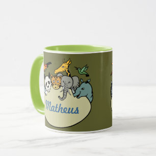 Caneca Animais da família de jardins zoológicos personali