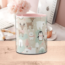 Caneca Animais da Floresta Caprichosa de Madeira Inverno