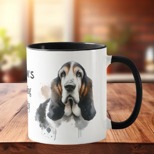 Caneca Animais de Estimação Gram Aquarela Marrom Basset P