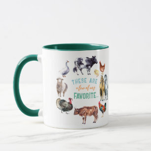 Caneca Animais de fazenda Estas são algumas das minhas aq