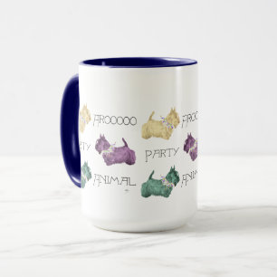Caneca Animais de Festa do Terrier Escocês