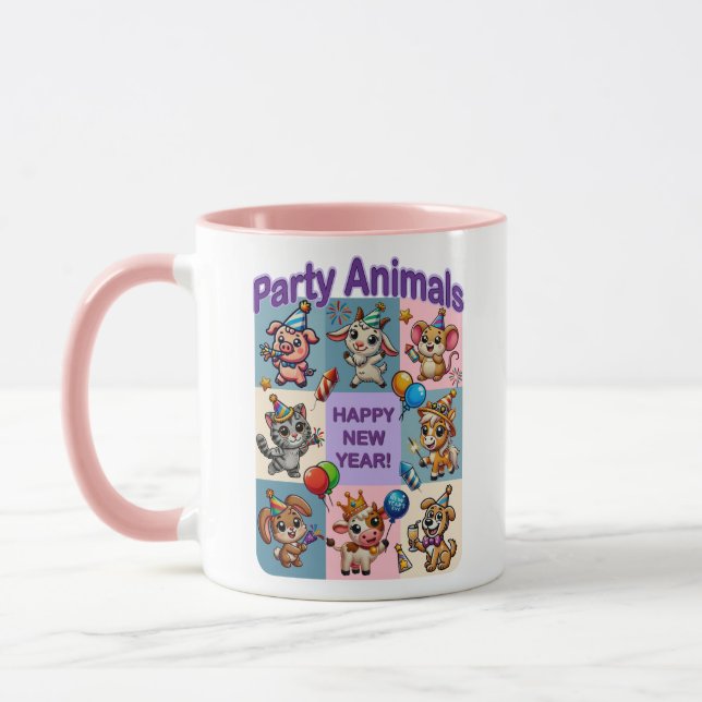 Caneca Animais de festa "Feliz ano novo" (Esquerda)