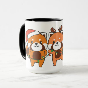 Caneca Animais de Natal do Panda Vermelho, Panteras Verme