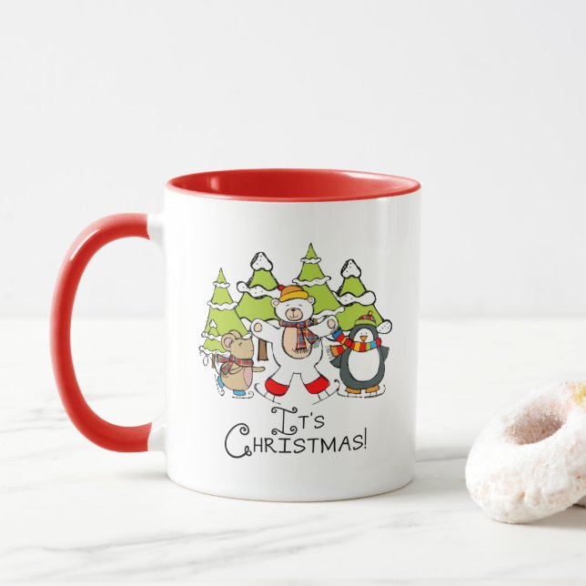 Caneca Animais É Natal (Com Donut)