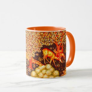 Caneca ANIMAIS FLORESTAIS, DEERS BY BROOK Orange Yellow F