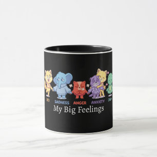 Caneca Animais Fofos Kawaii Saúde Mental Emoções & Sentim