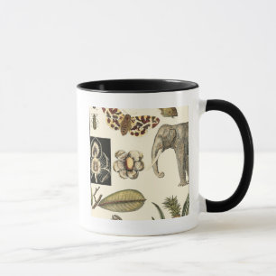 Caneca Animais Partilhados Pintados em Fundo de Creme