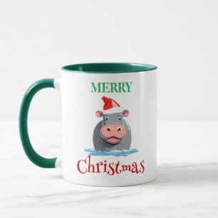 Caneca Animais Safari Funny Papais noeis HIPPO Figurino d
