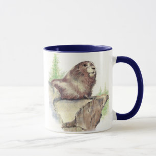 Caneca Animal da marmota, rochas, natureza, animais