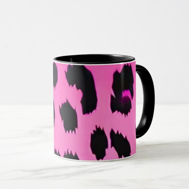 Caneca Animal Print Pink Leopard (Frente Esquerda)