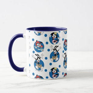 Caneca Animaniacs Padrão de círculo Yakko, Wakko e Dot
