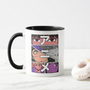 Caneca Anime Heroes e Japonês Kanji para Anime