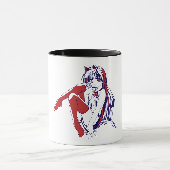 Caneca Anime Kawaii, Manga Americana Neko Catgirl (Centro)