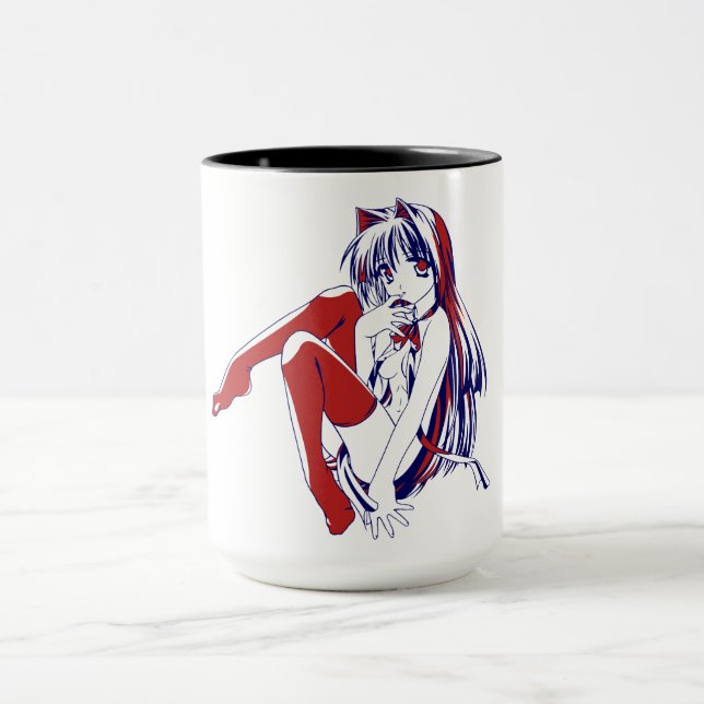 Caneca Anime Kawaii, Manga Americana Neko Catgirl (Centro)