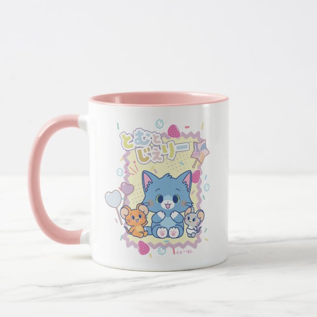 Caneca Anime o Tom e o Jerry Strawberry (Esquerda)