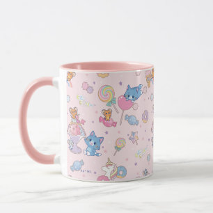 Caneca Anime o Tom, o Jerry e o padrão Tuffy Candyland