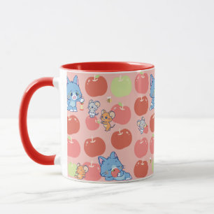 Caneca Anime Tom, Jerry e Tuffy Apple Pattern