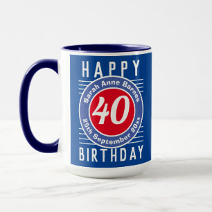 Caneca Aniversário com idade, nome e data