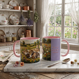 Caneca Aniversário da Mãe Prado de Flores Silvestres Gato