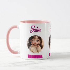 Caneca Aniversário da Vovó, Presente do Papai com Rosto d