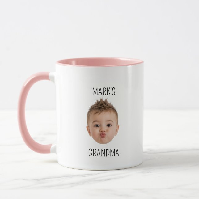 Caneca Aniversário da Vovó, Presente do Papai de Rosto de (Esquerda)