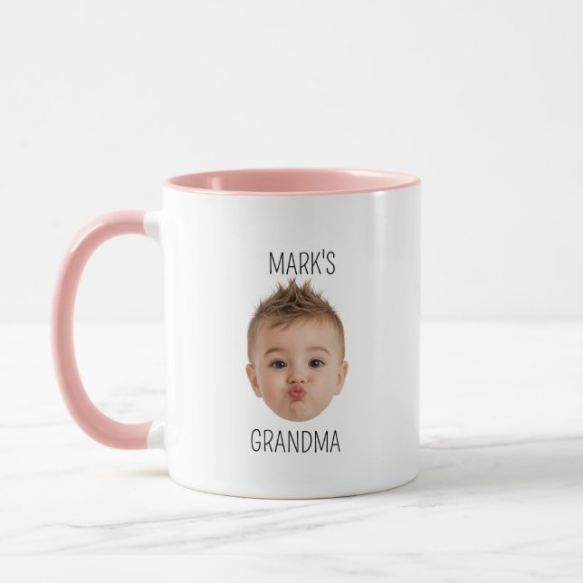 Caneca Aniversário da Vovó, Presente do Papai de Rosto de (Esquerda)