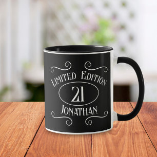 Caneca Aniversário de 21 anos De Vintage Para Ele Edição 