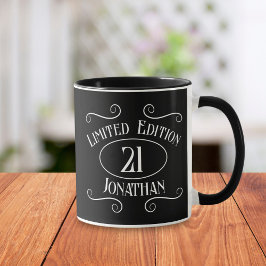 Caneca Aniversário de 21 anos De Vintage Para Ele Edição 