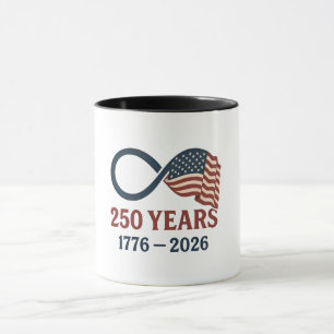 Caneca Aniversário de 250 Anos 1776-2026 Patriótico dos E