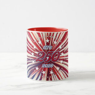 Caneca Aniversário de 250 anos da América 1776-2026 Fogos