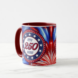 Caneca Aniversário de 250 anos da América 1776-2026 Gráfi